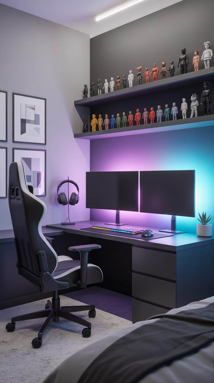 Gamer Setup Chic Bedroom