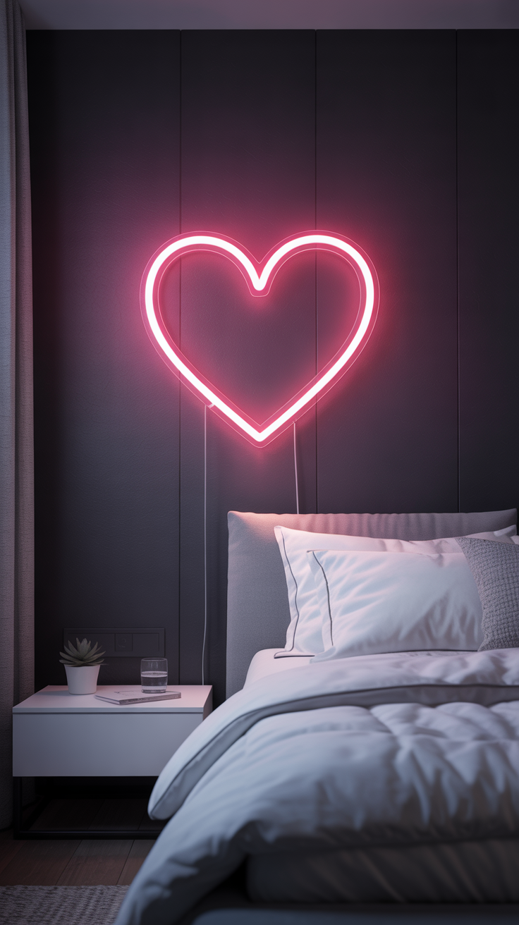Neon Heart Light Sign