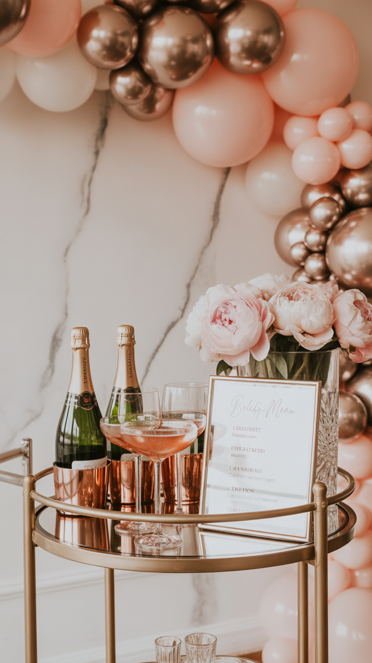 Champagne Balloon Bar Cart