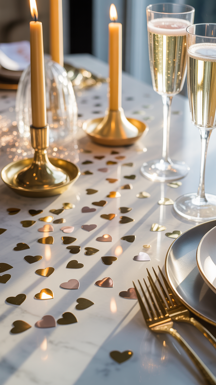 Gold Heart Confetti Table Scatter