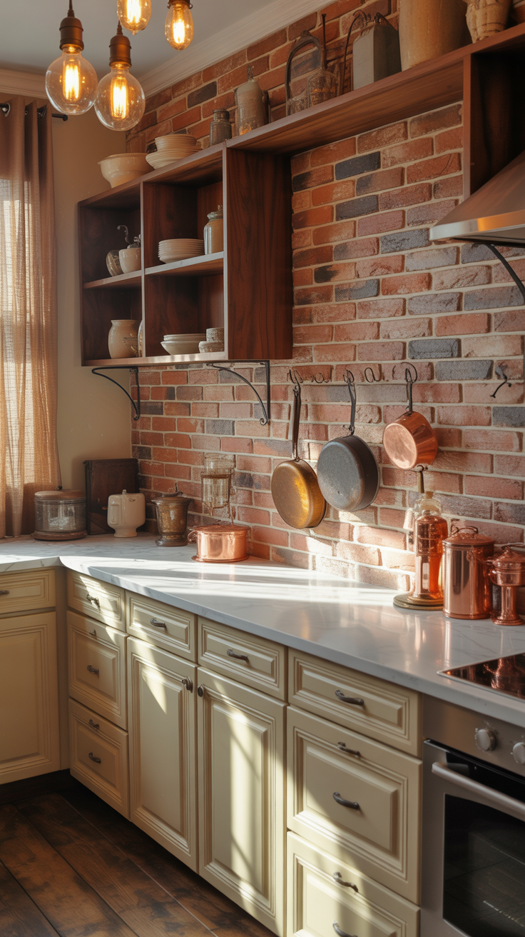 Weathered Brick Backsplash