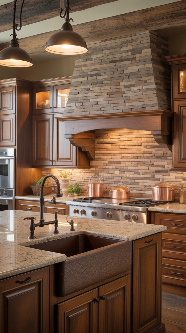 Stacked Stone Backsplash
