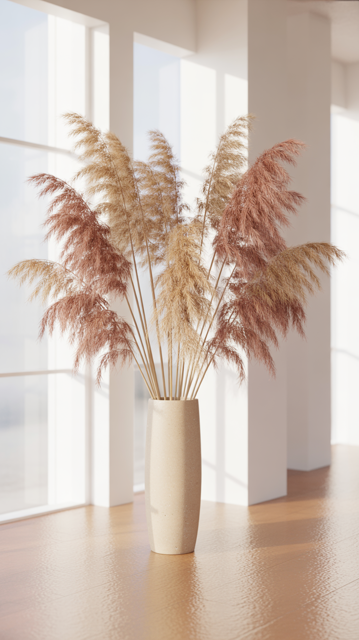 Pink Pampas Grass Display