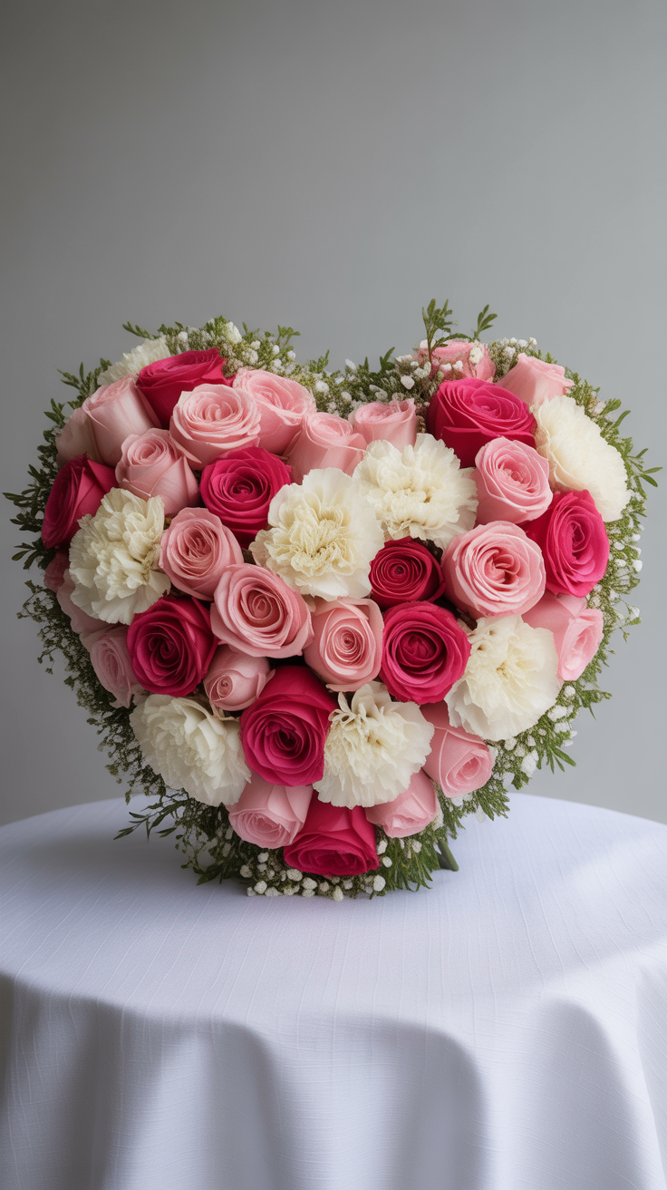Heart-Shaped Floral Foam Arrangement